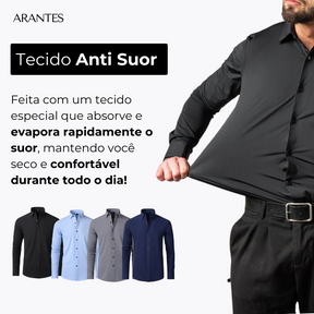 (Compre 1 Leve 2) Camisa Social Italian Ultra Tech Anti amassados +RELÓGIO DE BRINDE!