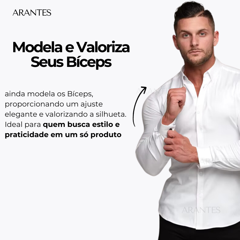 (Compre 1 Leve 2) Camisa Social Italian Ultra Tech Anti amassados +RELÓGIO DE BRINDE!